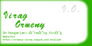 virag ormeny business card